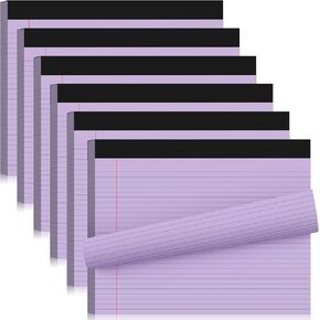 Jetec 6 Pcs Legal Pads Landscape Pad College Ruled 50 Sheets Pad Assorted Colors Writing Pads 11" x 9.5" Horizontal Notebook for Work School Office Travel Supplies (Multicolor)