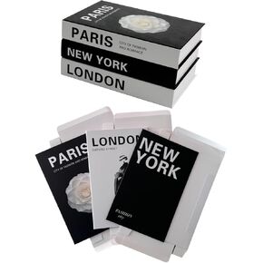 Neutral Home Books Decor Display for Living Room and Office,Paris Tokyo New York Fashion Decorative Book Hardcover Fake Decorative Books for Coffee Tables (Bear)