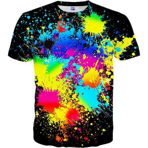 Neemanndy 3D Graphic Colorful T-Shirts Short Sleeve Crew Neck Print Tee for Men Women and Youngs
