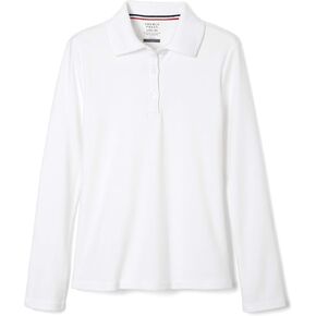 French Toast -girls Long Sleeve Interlock With Picot Collar (Standard & Plus) Polo Shirt, Navy, 6-6X US in Kuwait