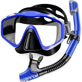 Snorkel Mask Adult,Dry Snorkel Set,Snorkeling Gear for Adults,Panoramic Wide View Swim Mask,Snorkel for Lap Swimming Snorkeling Diving Swimming Travel
