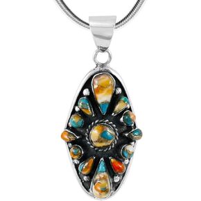 Turquoise Necklace 925 Sterling Silver Pendant & 18" Chain