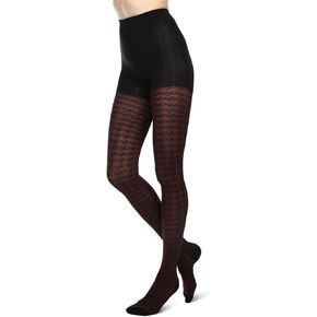 MeMoi Houndstooth Patterned Cotton Blend Sweater Tights