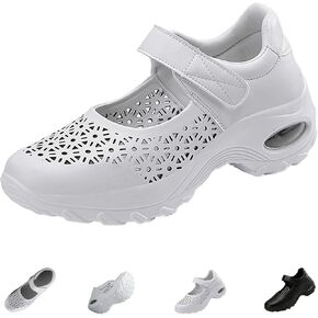 Women's Orthopedic Stretch Air Cushion Mary Jane Shoes Comfy Cloud Pro Cutout Breathe Wedge Running Fashion Sneakers
