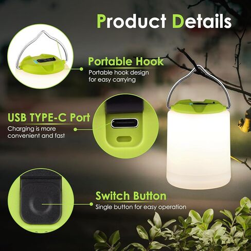 LED Camping Lantern, Rechargeable Camping Light Outdoor Flashlights Lantern | 1000LM, 4 Modes, IP44 Waterproof Portable Emergency Camp Essentials Light Tent Lamp for Hurricane Hiking Survival Kits, Black in Kuwait