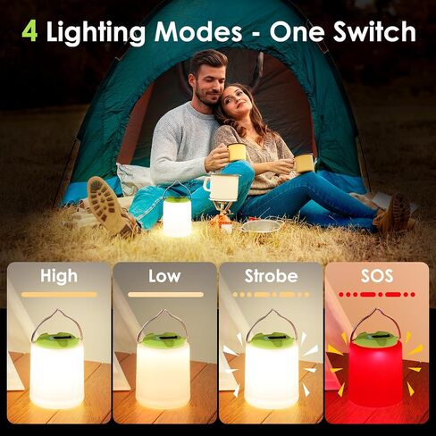 LED Camping Lantern, Rechargeable Camping Light Outdoor Flashlights Lantern | 1000LM, 4 Modes, IP44 Waterproof Portable Emergency Camp Essentials Light Tent Lamp for Hurricane Hiking Survival Kits, Black in Kuwait