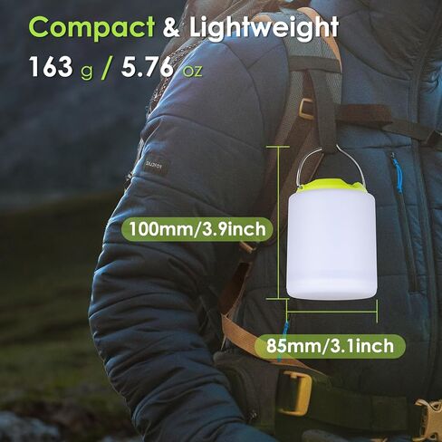 LED Camping Lantern, Rechargeable Camping Light Outdoor Flashlights Lantern | 1000LM, 4 Modes, IP44 Waterproof Portable Emergency Camp Essentials Light Tent Lamp for Hurricane Hiking Survival Kits, Black in Kuwait