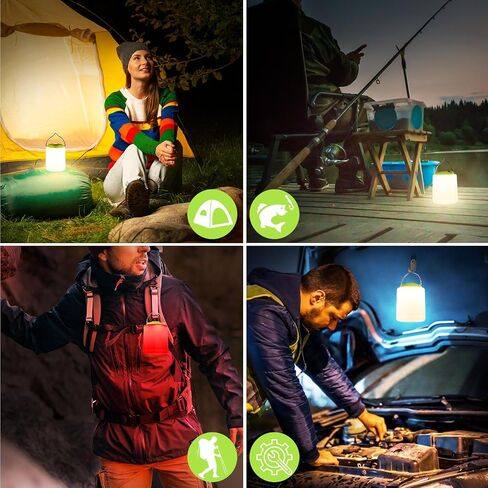 LED Camping Lantern, Rechargeable Camping Light Outdoor Flashlights Lantern | 1000LM, 4 Modes, IP44 Waterproof Portable Emergency Camp Essentials Light Tent Lamp for Hurricane Hiking Survival Kits, Black in Kuwait