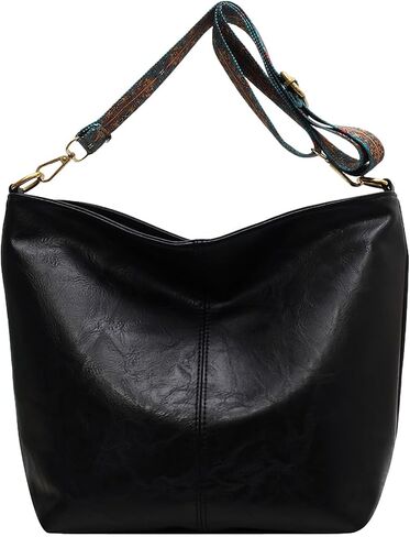 Anopo PU Leather Shoulder Bags for Women with Adjustable Guitar Strap Vintage Tote Bag Hobo Purse Vegan Handbag in Saudi Arabia