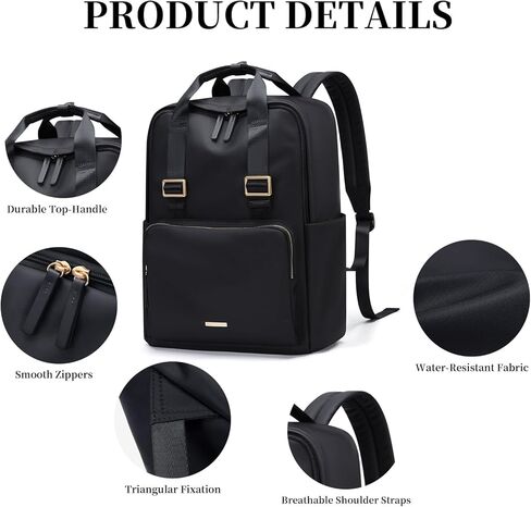 حقيبة ظهر للكمبيوتر المحمول من GOLF SUPAGS للنساء تناسب حقيبة كمبيوتر محمول مقاس 15.6 بوصة ومحفظة كاجوال وحقيبة ظهر للسفر والعمل (كاكي فاتح) in Kuwait