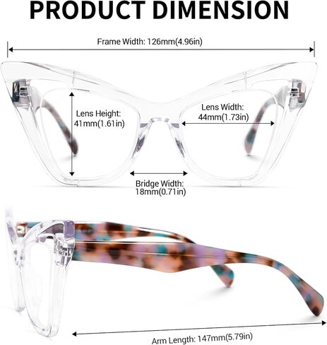 Zeelool Stylish Butterfly Glasses for Women with Non-prescription Clear Lens Asta JGA706778 in Saudi Arabia