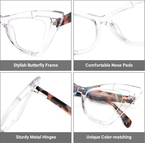 Zeelool Stylish Butterfly Glasses for Women with Non-prescription Clear Lens Asta JGA706778 in Saudi Arabia