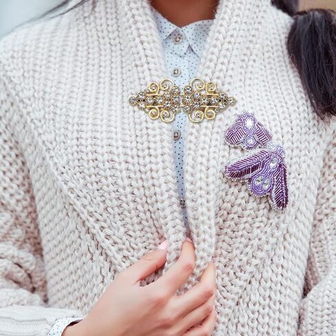 uxcell Vintage Sweater Clips, Cape Cloak Clasp Retro Cardigan Clips Shawl Clips Dress Shirt Brooch Clip in Saudi Arabia