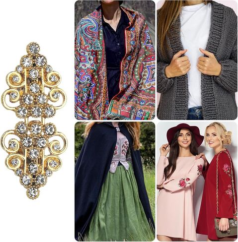uxcell Vintage Sweater Clips, Cape Cloak Clasp Retro Cardigan Clips Shawl Clips Dress Shirt Brooch Clip in Saudi Arabia