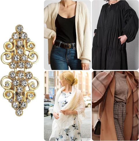 uxcell Vintage Sweater Clips, Cape Cloak Clasp Retro Cardigan Clips Shawl Clips Dress Shirt Brooch Clip in Saudi Arabia
