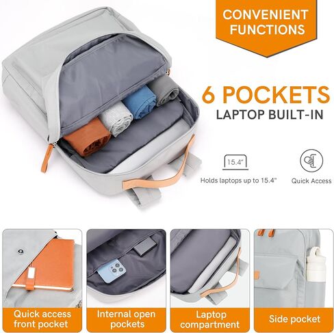 VGOAL Laptop Backpack Womens Backpack - Convertible Tote Backpack For College, Durable Slim Travel Backpack With Luggage Handle, Water Resistant Commuter Bookbag Gifts For Men Women Fit 15.6 Notebook in Kuwait