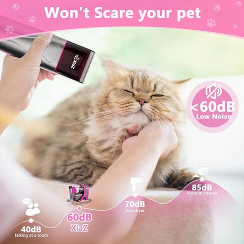 XiaZ Dog Grooming Kit Pet Hair Dryer/Vacuum/Nail Clipper/Massage Comb/Nail Grinder/Paw Trimmer All-in-One 15kpa Blow/Suck Trim Clean Pet's Hair 2L Cup/10 Grooming Tools Low-Noise for Dogs Cats-Red in Kuwait