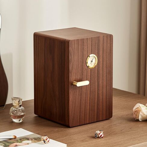 Homruilink Black Walnut Wooden Jewelry Box for Women Classical Solid Wooden 4-Layer Jewelry Organizer Prevent Oxidation Necklace Storage Layer Watch Necklace Ring Earring Gifts in Kuwait