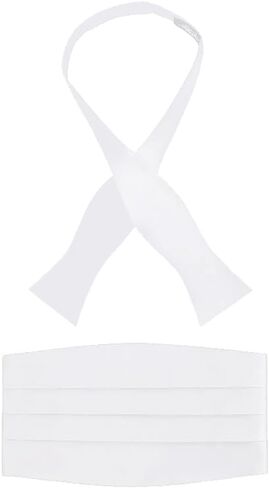 S.H. Churchill & Co. 100% Silk Self-Tie Bow Tie and Cummerbund Set for Tuxedo, Wedding, Black-Tie Event- 16MM Silk, Gift Box in Kuwait