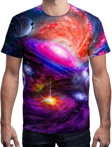 Neemanndy 3D Graphic Colorful T-Shirts Short Sleeve Crew Neck Print Tee for Men Women and Youngs in Saudi Arabia