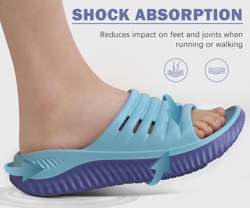KuaiLu Womens Recovery Sandals With Comfortable Plantar Fasciitis Support,Ladies Orthotic Open Toe Sport Slides Thick Cushion Reduces Stress on Feet,Joints & Back Post-Exercise in Saudi Arabia