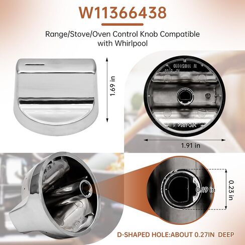 W11366438 W11084623 مقبض التحكم في موقد الغاز متوافق مع موقد غاز ويرلبول بما في ذلك WCG55US0HS00، WCG55US0HS05، WCG55US6HS00، WCG55US6HS05، WCG77US0HS00، WCG77US0HS05 (1 قطعة) in Saudi Arabia