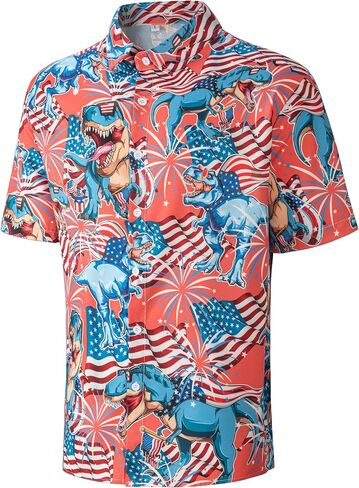 FT FENTENG Men's Casual Button Down Shirts Regular Fit Short Sleeve Hawaiian Shirt for Men in Saudi Arabia