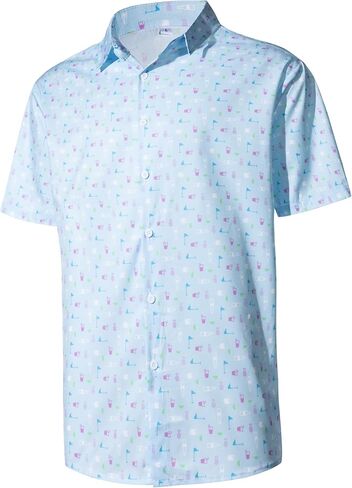 FT FENTENG Men's Casual Button Down Shirts Regular Fit Short Sleeve Hawaiian Shirt for Men in Saudi Arabia