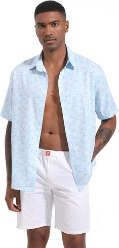 FT FENTENG Men's Casual Button Down Shirts Regular Fit Short Sleeve Hawaiian Shirt for Men in Saudi Arabia