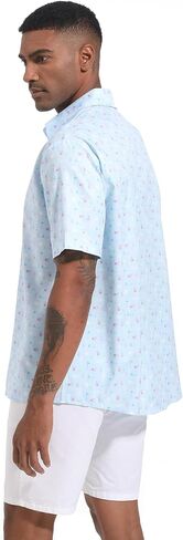 FT FENTENG Men's Casual Button Down Shirts Regular Fit Short Sleeve Hawaiian Shirt for Men in Saudi Arabia