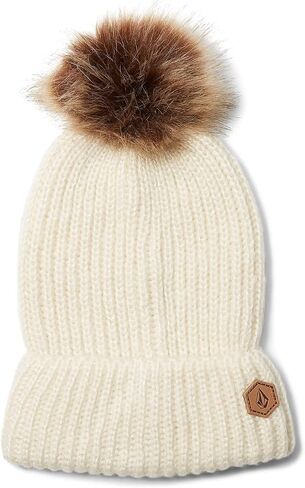 Volcom Women's Lula Faux Fur Pom Snow Beanie in Saudi Arabia