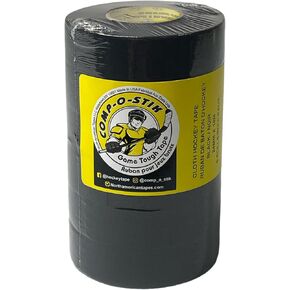 Hockey Tape - 1" Clear, White, Black - 6 Roll Multipacks
