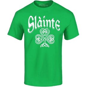 shop4ever® Slainte Celtic Knot Irish Scotish Toast Cheers St. Patrick's Day T-Shirt