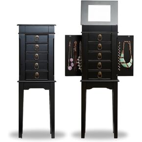 خلايا النحل والعسل خلايا النحل والعسل Erin Walnut Armoire مع مرآة الغرور وتخزين المجوهرات in Kuwait