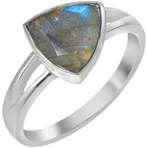 YoTreasure الطبيعية تريليون شكل قوس قزح Moonstone اللابرادوريت لاريمار الجمشت السويسري الأزرق توباز 925 فضة مجوهرات