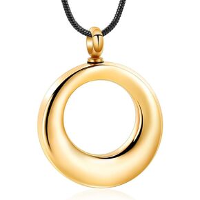 VCCWYQK Urn Necklace Circle of Life Eternity Memorial Stainless Steel Pendant Ash Holder Cremation Jewelry for Women Men