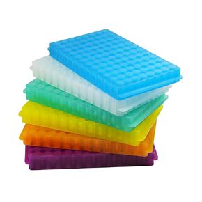 6 Pcs Microcentrifuge Tube Rack for 0.5ml-2ml Centrifugal Pipe, Lab Test Tubes Rack Holder, Double-Sided 32 Holes Plate with Hole Diameter 7.5mm and 11mm (Orange)