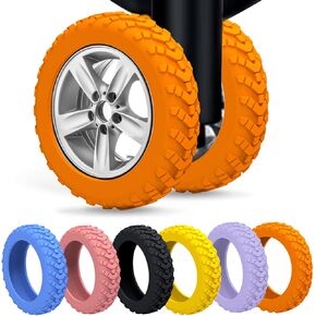 Rosaerpy Luggage Wheel Covers Suitcase Wheel Protectors 8 Pieces Wheel Protective covers for Carry On Luggage Suitcases with Wheels (Orange)