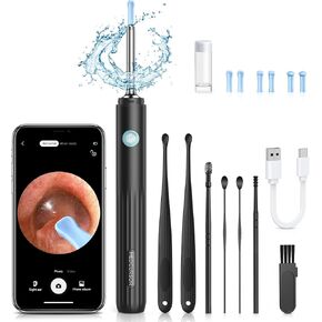 Medcursor Ear Wax Removal, Ear Wax Removal Tool Camera with 1080P HD Smart Visual Otoscope, Ear Cleaner with 6 LED Lights and 6 Soft Ear Scoops for iOS & Android, FSA HSA Eligible