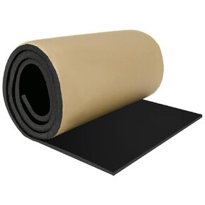 Neoprene Rubber Sheet Black Adhesive Foam Sheets Cut to Size Foam with Self Adhesive Backing Foam Rubber for DIY, Gaskets, Crafts, and Costume (1/8" Thick × 12" Wide × 24" Long)