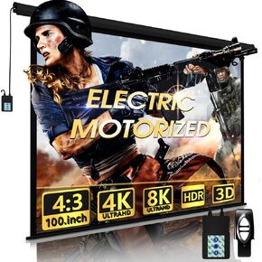 Aoxun 80" Projector Screen with Stand - Indoor and Outdoor Portable Tripod Screen 80 inch 16:9 Projector Screen
