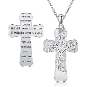 AXOMY Sports Cross Necklace 925 Sterling Silver Football Soccer Pendant Necklaces Football Jewelry Christian Religious Sports Gifts for Men Boys Women Footballer Soccer Lovers in Kuwait