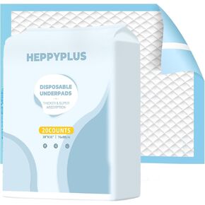 Bed Pads with Adhesive Strips 30"X 36" Disposable Underpads Extra Large Thicker Pee Pads for Adult (20 Count)