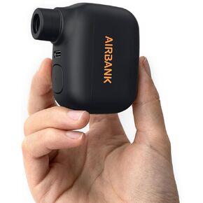 AIRBANK Mini Bike Pump Pocket SE, 100 PSI Electric Bicycle Air Pump for Road Bikes, Portable Bicycle Pump, Bicycle Tire Inflator for Schrader and Presta Valve with Rechargeable Battery