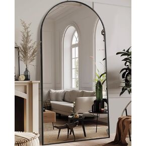 Antok Full Length Mirror, 78"x38" Floor Mirror Freestanding, Full Body Mirror Floor Standing Mirror with Stand for Bedroom, Hanging Mounted Mirror for Living Room Cloakroom, Black