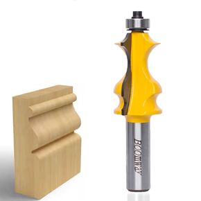 Architectural Molding Router Bits 1/2-inch Shank Half Round Milling Cutter for Elegant Picture Frame and Ceiling Made of 45# Carbon Steel Tungsten Carbide Alloy Blade for Woodwork Tools