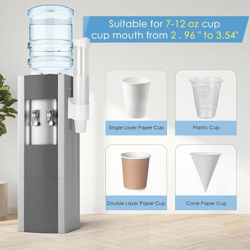 Cup Dispenser Water Dispenser Cup Holder Pull Type Paper Automatic Remover 7oz - 12oz Cone or Flat Bottom Cups for Home Office Hospital (Black, Large) in Saudi Arabia