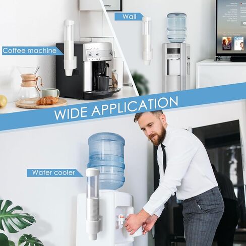 Cup Dispenser Water Dispenser Cup Holder Pull Type Paper Automatic Remover 7oz - 12oz Cone or Flat Bottom Cups for Home Office Hospital (Black, Large) in Saudi Arabia