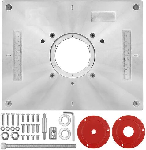 Router Table Insert Plate Aluminum Router Plate for Woodworking Router Table Mounting Plate with 2 X Ring 300 x 235 x 9.5mm in Saudi Arabia