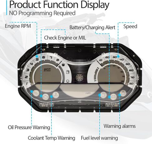 ترقية عداد السرعة LCD Jet Ski المتوافق مع Sea Doo GTX RXP RXT Wake Gauge Cluster 2006-2011 استبدل 278002270، لا يتطلب برمجة in Kuwait